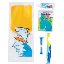 Ready-to-go Dental Kits | Dental Kits<SmileCare Custom ™ Youth Shark Zippered Bag Dental Kits - Dental Kits From SmileMakers