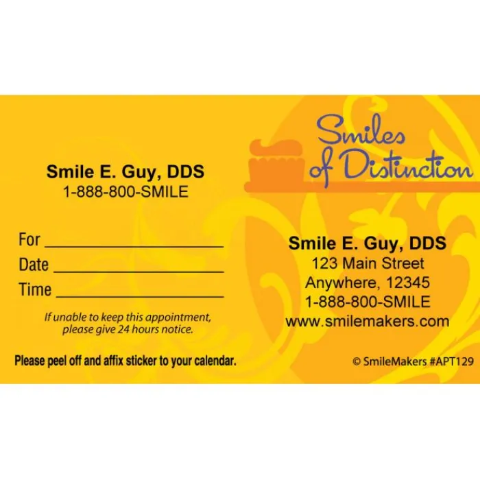 Appointment Cards<SmileMakers Custom Smiles of Distinction Appointment Cards - Appointment Cards from