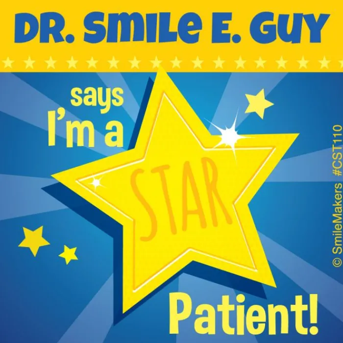 Patient Stickers | Dental Stickers<SmileMakers Custom Star Patient Stickers - Custom Stickers from