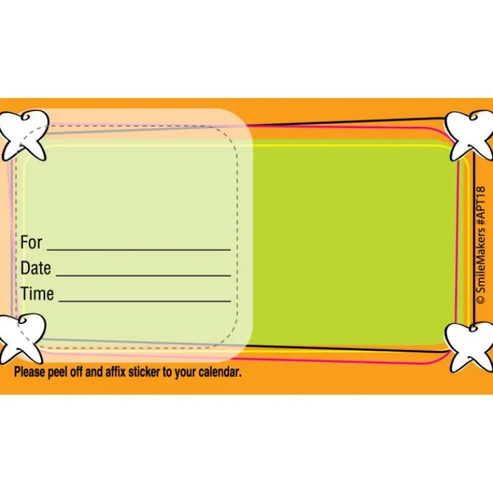 Appointment Cards<SmileMakers Custom Tooth Frame Appointment Cards - Appointment Cards from
