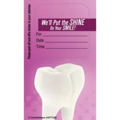 Appointment Cards<SmileMakers Custom Tooth with Purple Sticker Appointment Cards - Appointment Cards from