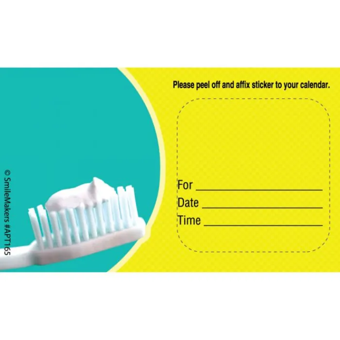 Appointment Cards<SmileMakers Custom Toothbrush & Paste Appointment Cards - Appointment Cards from