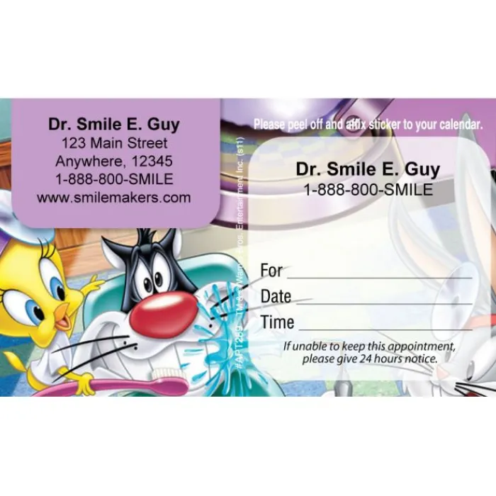 Appointment Cards<SmileMakers Custom Tweety & Sylvester Sticker Appointment Cards - Appointment Cards from