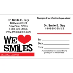 Appointment Cards<SmileMakers Custom We Love Smiles Appointment Cards - Appointment Cards from