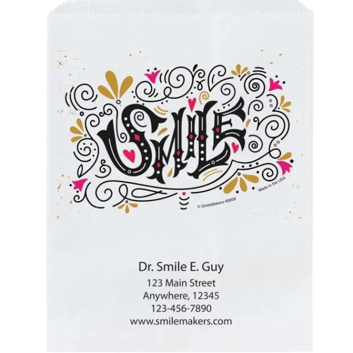 Take Home Bags | Take Home Bags<SmileMakers Custom Whimsical Smile Paper Bags - Take Home Bags from