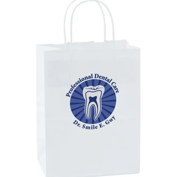 Take Home Bags | Take Home Bags<SmileMakers Custom White Paper Bags - Medium - Take Home Bags from