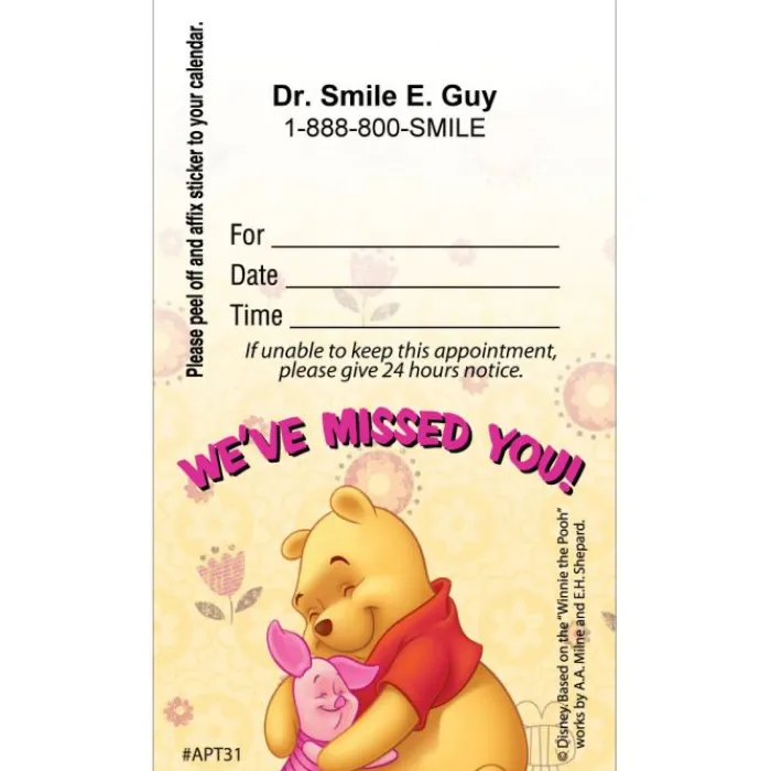 Appointment Cards<SmileMakers Custom Winnie The Pooh Hugs Appointment Cards - Appointment Cards from