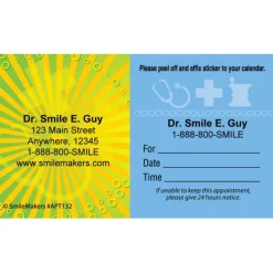 Appointment Cards<SmileMakers Custom Yellow Burst Medical Sign Appointment Cards - Appointment Cards from