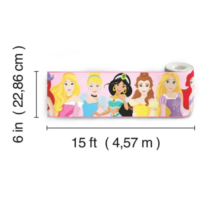 Wall Decals<SmileMakers Disney Princess Be Bright Be Bold Peel & Stick Border - Office Décor from