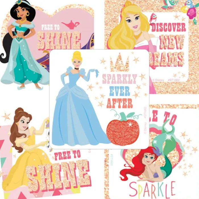 Disney Stickers | Character Stickers<SmileMakers Disney Princess Dare to Sparkle Glitter Stickers - Stickers from