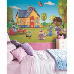 Wall Decals<SmileMakers Doc Mcstuffins Chair Rail Wall Mural - Office Décor from