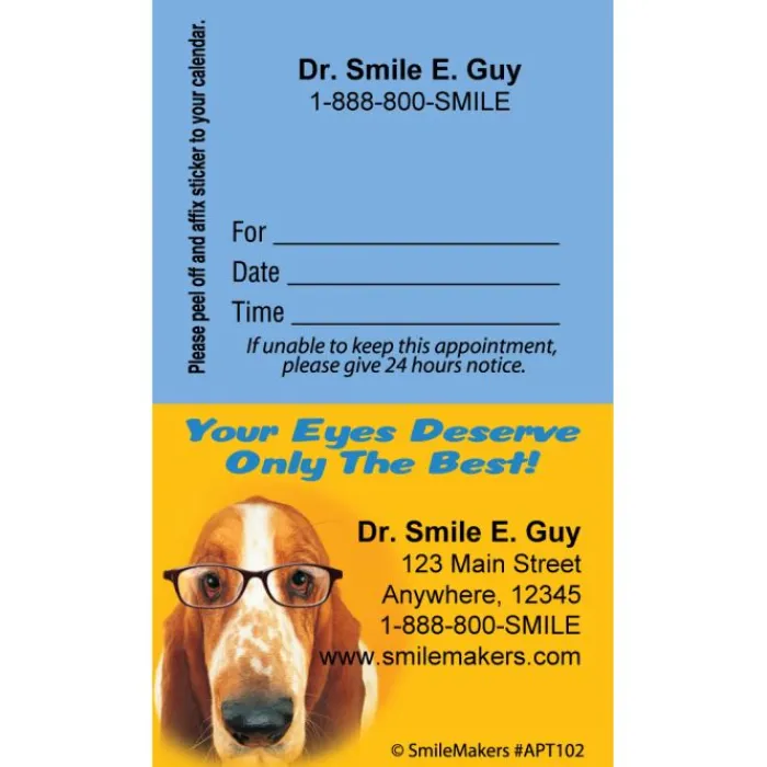 Appointment Cards<SmileMakers Dogs Eyes Sticker Appt Cards - Eye Care Appointment Cards from
