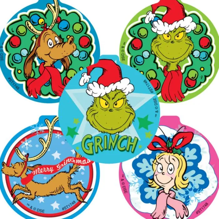 Christmas | Character Stickers<SmileMakers Dr. Seuss™ Shaped How the Grinch Stole Christmas Stickers - Stickers from