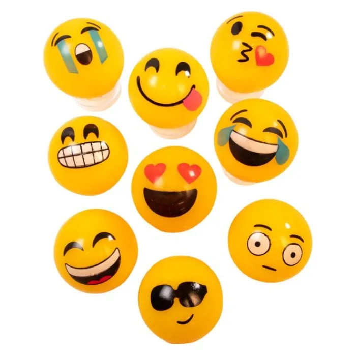 Toy Balls | Latex Free Toys<SmileMakers Emoji Flashing Rubber Balls - Toy Balls from