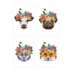 Toys | Toys & Prizes<SmileMakers Floral Crown Animal Temporary Tattoos - Temporary Tattoos from