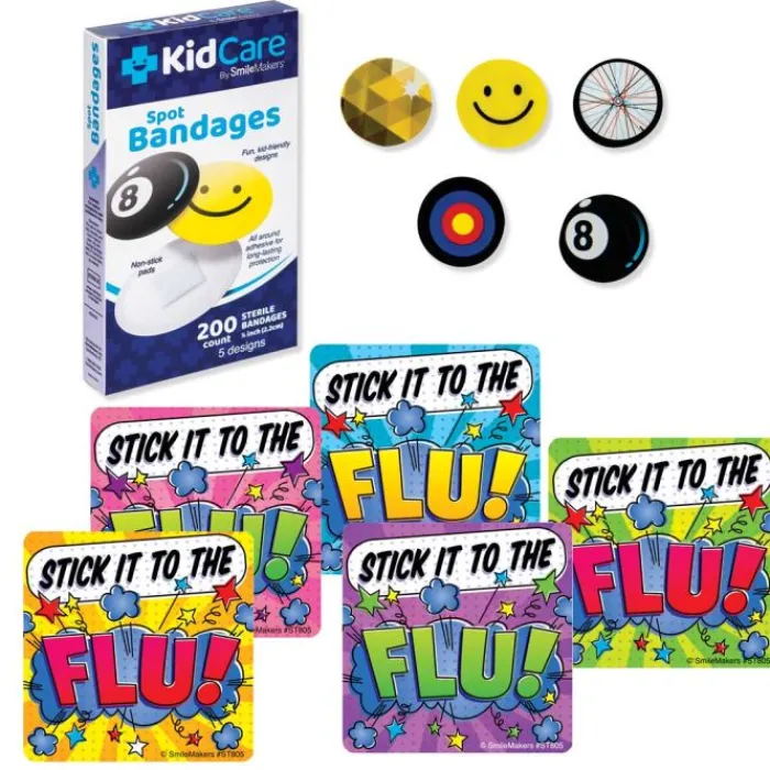 Bandages | Medical Practice Essentials<SmileMakers Flu Bundle with Spot Bandages - Stickers - from