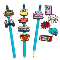 Pencils & Coloring<SmileMakers Gamer Pencil Clips - Erasers & Pencil Toppers from