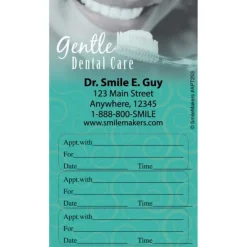 Appointment Cards<SmileMakers Gentle Dental Green Three Sticker Appt Cards - Dental Appointment Cards from