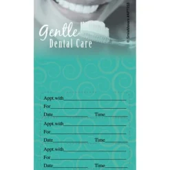 Appointment Cards<SmileMakers Gentle Dental Green Three Sticker Appt Cards - Dental Appointment Cards from