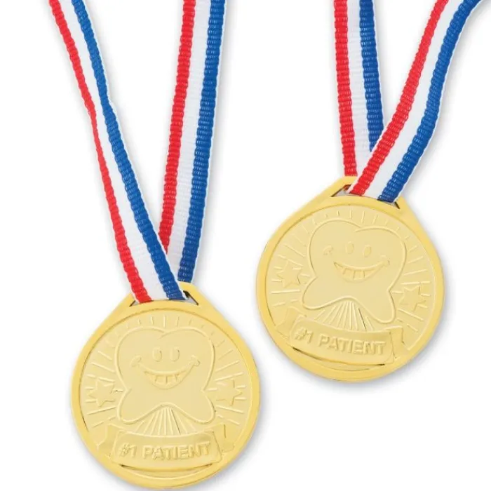 Dental Themed Prizes | Toys<SmileMakers Happy Tooth Medals - Toy Trophies & Medals from