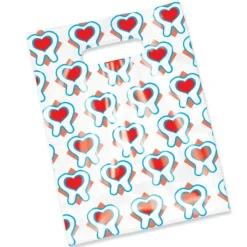 Take Home Bags | Take Home Bags<SmileMakers Heart in Teeth Scatter Print Bags - Scatter Dental Bags from