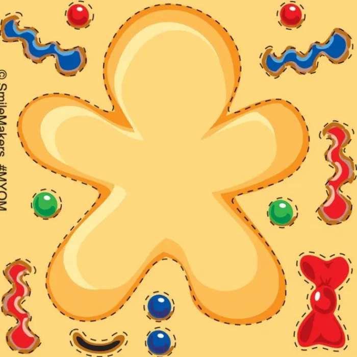 Christmas | Other Fun Stickers<SmileMakers Make-Your-Own Gingerbread Man Stickers - Make-Your-Own Stickers from