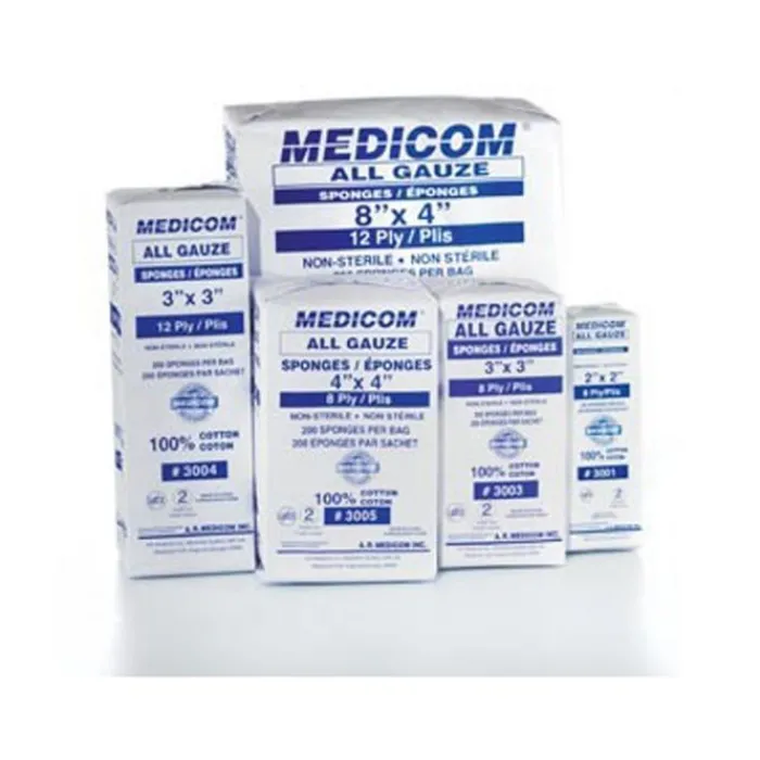 Dental Practice Essentials<Medicom 8ply 4"x4" All-Gauze Sponges - Dental Disposables from SmileMakers