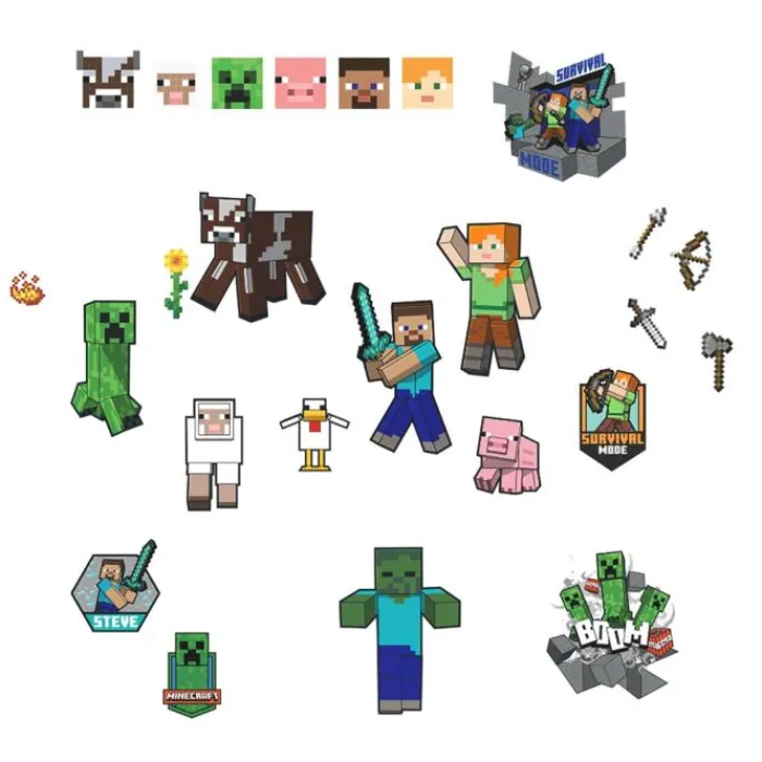 Wall Decals<SmileMakers Minecraft Characters Wall Decals - Office Décor from