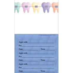 Appointment Cards<SmileMakers Multi-Color Braces Three Sticker Appt Cards - Dental Appointment Cards from