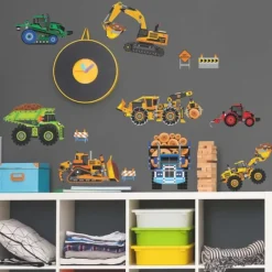 Wall Decals<SmileMakers New Speed Limit - Construction Vehicles Wall Decals - Office Décor from