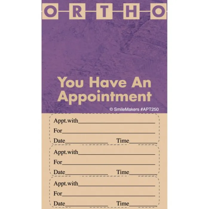 Appointment Cards<SmileMakers Ortho Appointment Three Sticker Appt Cards - Dental Appointment Cards from
