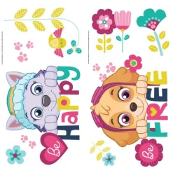 Wall Decals<SmileMakers Paw Patrol Skye & Everest Be Happy Quote Wall Decals - Office Décor from