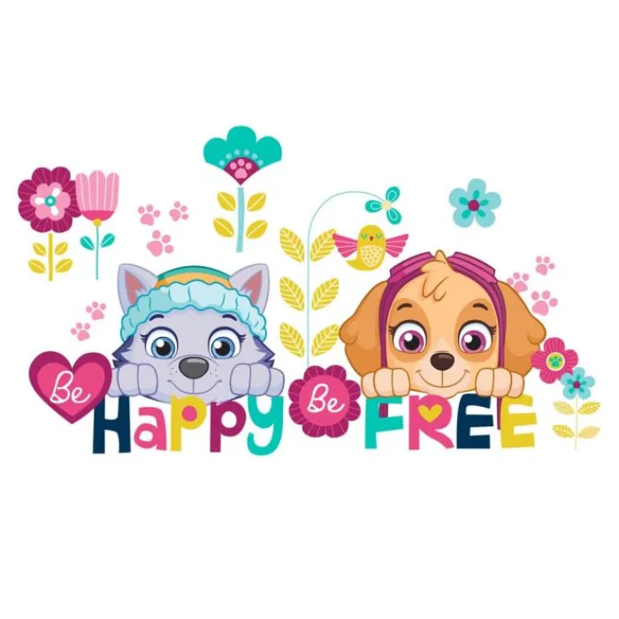 Wall Decals<SmileMakers Paw Patrol Skye & Everest Be Happy Quote Wall Decals - Office Décor from