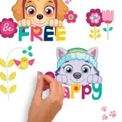 Wall Decals<SmileMakers Paw Patrol Skye & Everest Be Happy Quote Wall Decals - Office Décor from