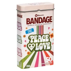 Bandages | Medical Practice Essentials<SmileMakers Peace and Love Bandages in Tin - Case - Bandages from