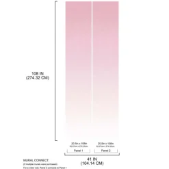 Wall Decals<SmileMakers Pink Aura Ombre Peel & Stick Wallpaper Mural - Office Décor from