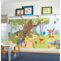 Wall Decals<SmileMakers Pooh & Friends Chair Rail Wall Mural - Office Décor from
