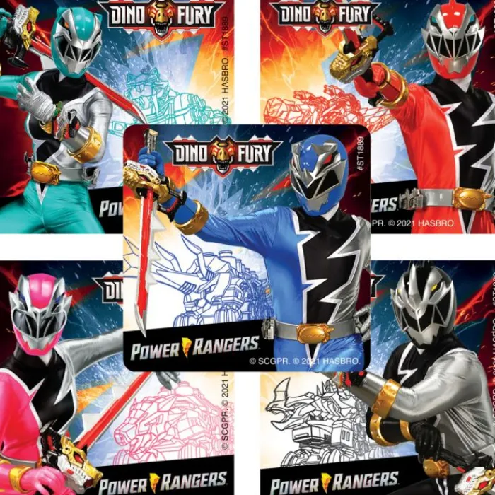 Character Stickers<SmileMakers Power Rangers Dino Fury Stickers - Stickers from