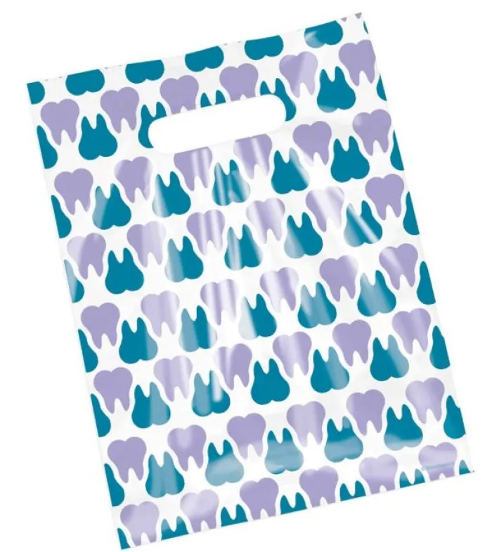 Take Home Bags | Take Home Bags<SmileMakers Purple & Teal Scatter Tooth Bags - Take Home Bags from