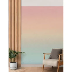 Wall Decals<SmileMakers Rainbow Aura Ombre Peel & Stick Wallpaper Mural - Office Décor from
