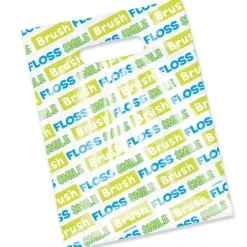 Take Home Bags | Take Home Bags<SmileMakers Scatter BrushFlossSmile Words Bags - Scatter Dental Bags from
