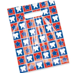 Take Home Bags | Take Home Bags<SmileMakers Scatter Print Tooth and Star Bags - Scatter Dental Bags from