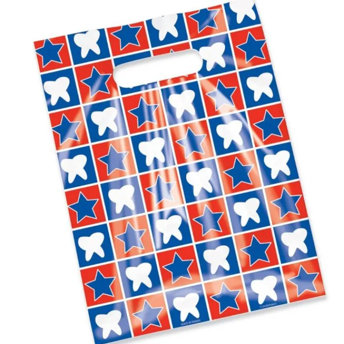 Take Home Bags | Take Home Bags<SmileMakers Scatter Print Tooth and Star Bags - Scatter Dental Bags from