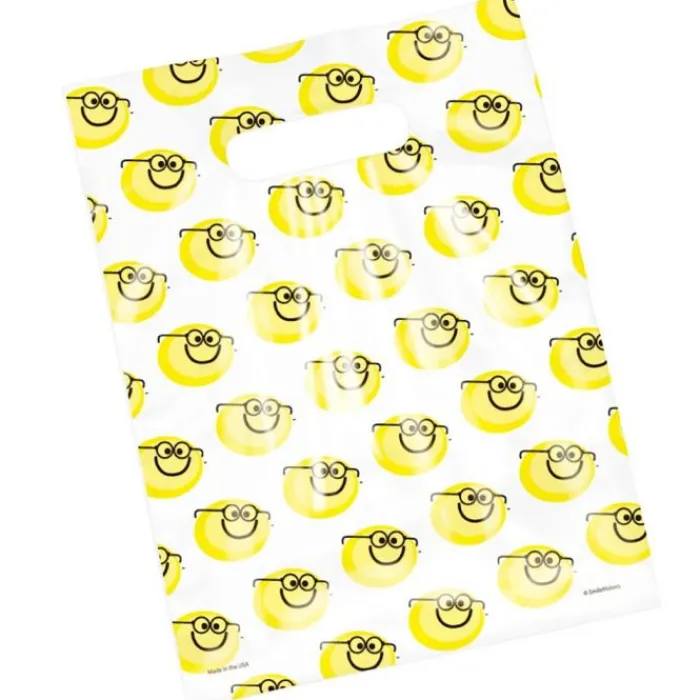 Take Home Bags | Take Home Bags<SmileMakers Scatter Smiley Guy with Glasses Bags- Plastic Take home bags from