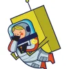 Wall Decals<SmileMakers Silly Space Girl Astronaut Wall Decal - Office Décor  from