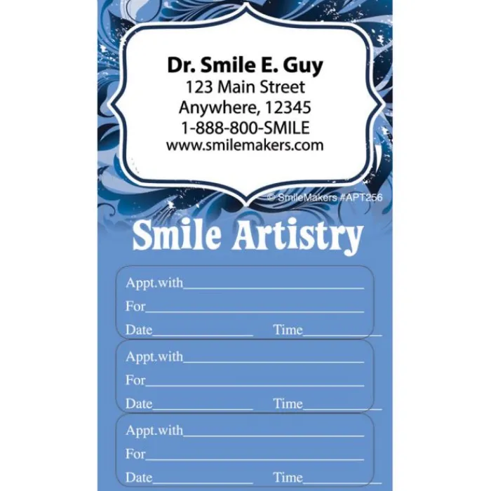 Appointment Cards<SmileMakers Smile Artistry Three Sticker Appt Cards - Dental Appointment Cards from