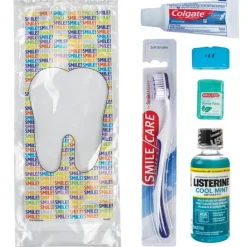 Dental Kits | Dental Practice Essentials<SmileMakers SmileCare™ Adult Smile! Basic Colgate with Listerine Zippered Bag Dental Kits - Dental Kits from