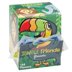 Toothpaste, Floss & Mouthwash | Dental Practice Essentials<SmileMakers SmileCare™ Jungle Friends Flosser Single Packs - Dental Floss from