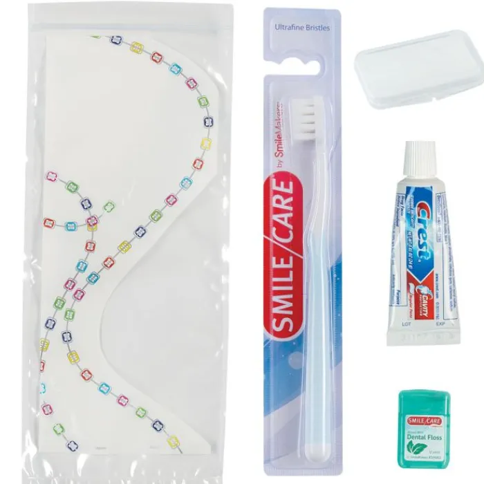 Dental Kits | Dental Practice Essentials<SmileMakers SmileCare™ Orthodontic Basic Zippered Bag Dental Kits - Dental Kits From