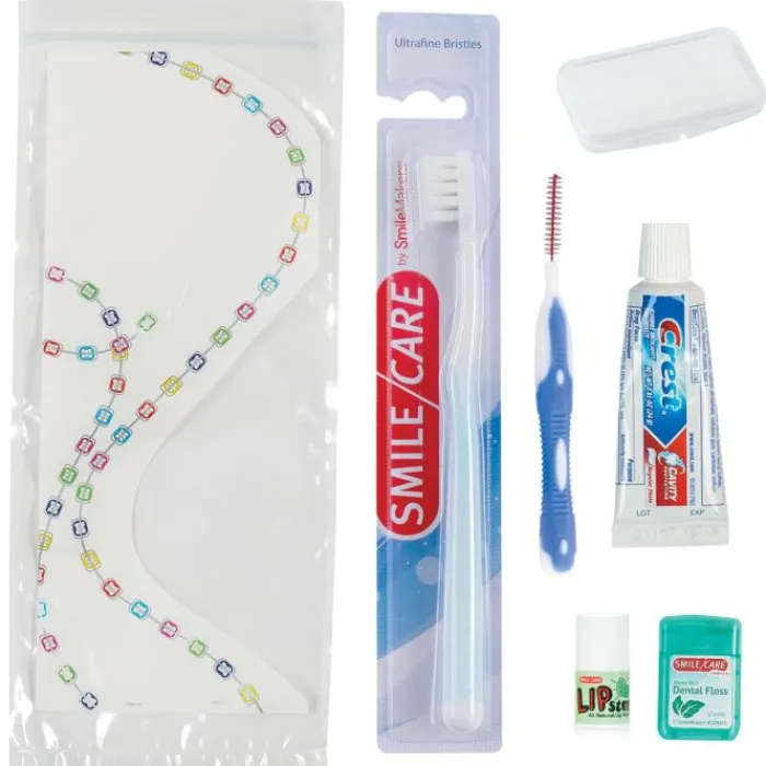 Dental Kits | Dental Practice Essentials<SmileMakers SmileCare™ Orthodontic Premium Zippered Bag Dental Kits - Dental Kits From